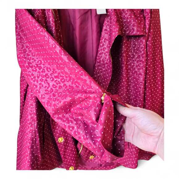 NWT Chico's Zenergy Cherry Red Jacket Size 4 20 22 Polka Dot Animal Print Anarok - Picture 6 of 12